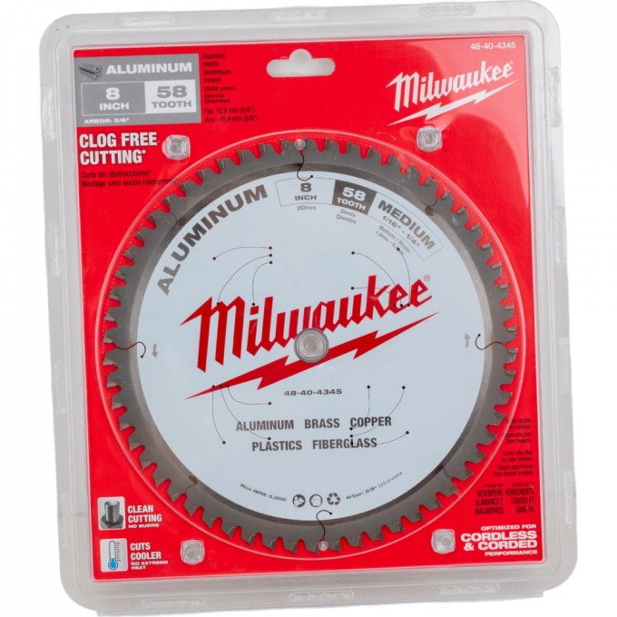 Пильный диск по алюминию для циркулярной пилы MILWAUKEE 48404345 1949929